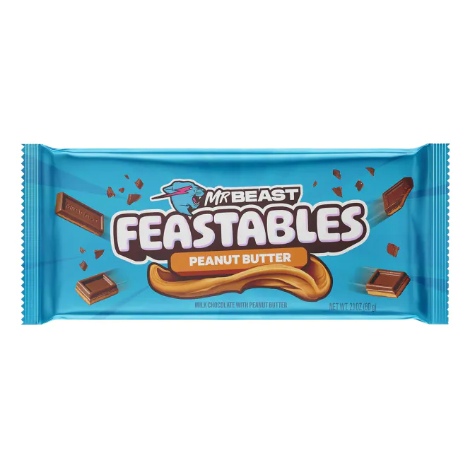 Hovedbilde Mr Beast Feastables Peanut Butter Milk Chocolate 10x60g