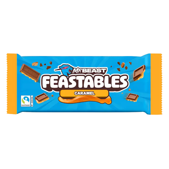 Hovedbilde Mr Beast Feastables CARAMEL Milk Chocolate 10x60g