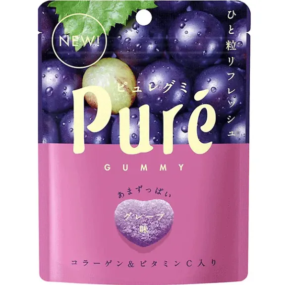 Kanro Puré Gummy Grape 12x56g
