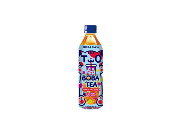 Boba Cat Fruity Berry Medley Popping Boba Tea 24x500ml