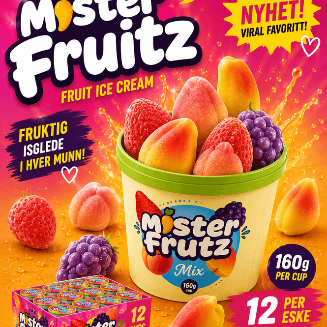 Hovedbilde Mister Frutz Ice Cream 12x160g