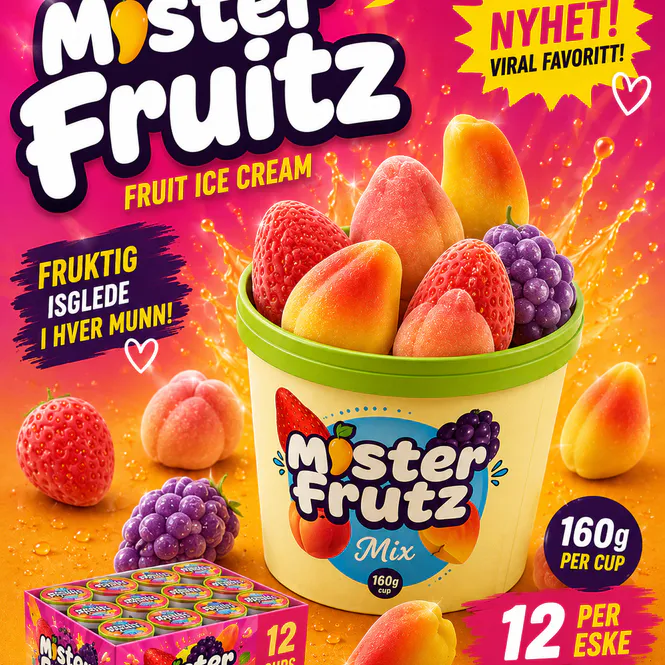 Hovedbilde Mister Frutz Ice Cream 12x160g